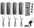 Zweidraht-Sprechanlage Gegensprechanlage 4 Familien Türsprechanlage Stahl RFID