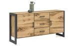 Sideboard Janne Alteiche Echtholz furniert Metall graphitgrau EF-2276