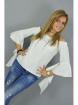 Bluse Damenbluse Damentop Blouse Damenhemnd Top 3/ 4 Ärmel Tunika Pulli LULU neu