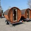 Mobile 2 Meter Fasssauna mit Holzofen