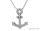 Diamantschmuck, Collier, Halskette mit Anker Anhänger, Diamanten, Gold günstig i