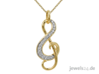 Halskette mit Anhänger Notenschlüssel , Diamanten und Gold günstig online kaufen