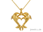 Feiner Halsschmuck, Halskette, Anhänger, Delfine, Diamanten, Gold günstig online