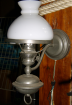 Wandpetroliumlampe zinn elektrisch