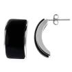 Onyx Ohrringe in Schalenform Silber 925