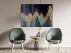 Abstrakt Gemälde Acryl strukturiert 3D Blattgold