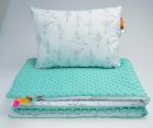 Babybettaustattug Bettwäschegarnitur Minky Kissen 30x40 Decke 75x100cm Set Bette