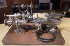 Alte Uhrmacher Drehbank Lorch Schmidt & Co. mit Motor auf Platte montiert