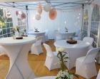 Partyzelt Pavillon Zelte Tische Stühle Hussen mieten für Hochzeit > Komplett Ang