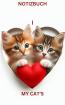 * I LOVE MY CAT'S HEART * Notizbuch: Geschenk für Katzen Liebhaber, Kitten Besit