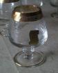 6 Cognacschwenker, Muranoglas mit Goldrand, Kristall, handgearbeitet