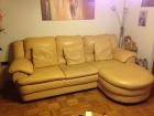 Natuzzi Designer Couch/ Sofa Garnitur in Vanille, Echtleder