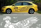 Auto Aufkleber PVC Abziehbild männlich Engel Pattern weiss