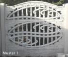 Komplette von 3x Betonplatte + 1x Betonpfosten zum Betonzaun
