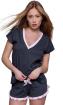 Pyjama Damenunterwäsche Set Nachtwäsche kurze Shorts T-Shirt mit V-Ausschnitt