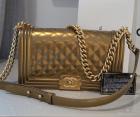 CHANEL 100% ORIGINAL Lackleder Boy Handtasche, Original Rechnung