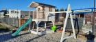 Holz Spielhaus Stelzen Kinder Sandkasten Schaukel Konstruktion