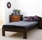Kieferbett Massivholz Einzel Nuss Bettrahmen 90x200cm flexibles Lattenrost FSC e