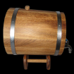 Fass aus Eiche mit Untergestell -10L, mit Reifen aus Edelstahl