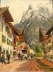 Georg Hemmrich Ankunft der Postkutsche in Mittenwald 1910 sammel rar selten TOP!