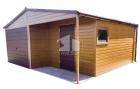 Blechgarage 6x6m  Metallgarage Gartenhaus in Holzoptik Walnussholz ID204