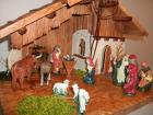 Handgearbeitete wunderschöne Weihnachtskrippe aus Birnbaumholz