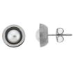 Ernstes Design Kreis - Ohrstecker Edelstahl mit SW Perle
