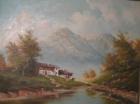 Landschaft von W .Motz, signiertes Gemälde